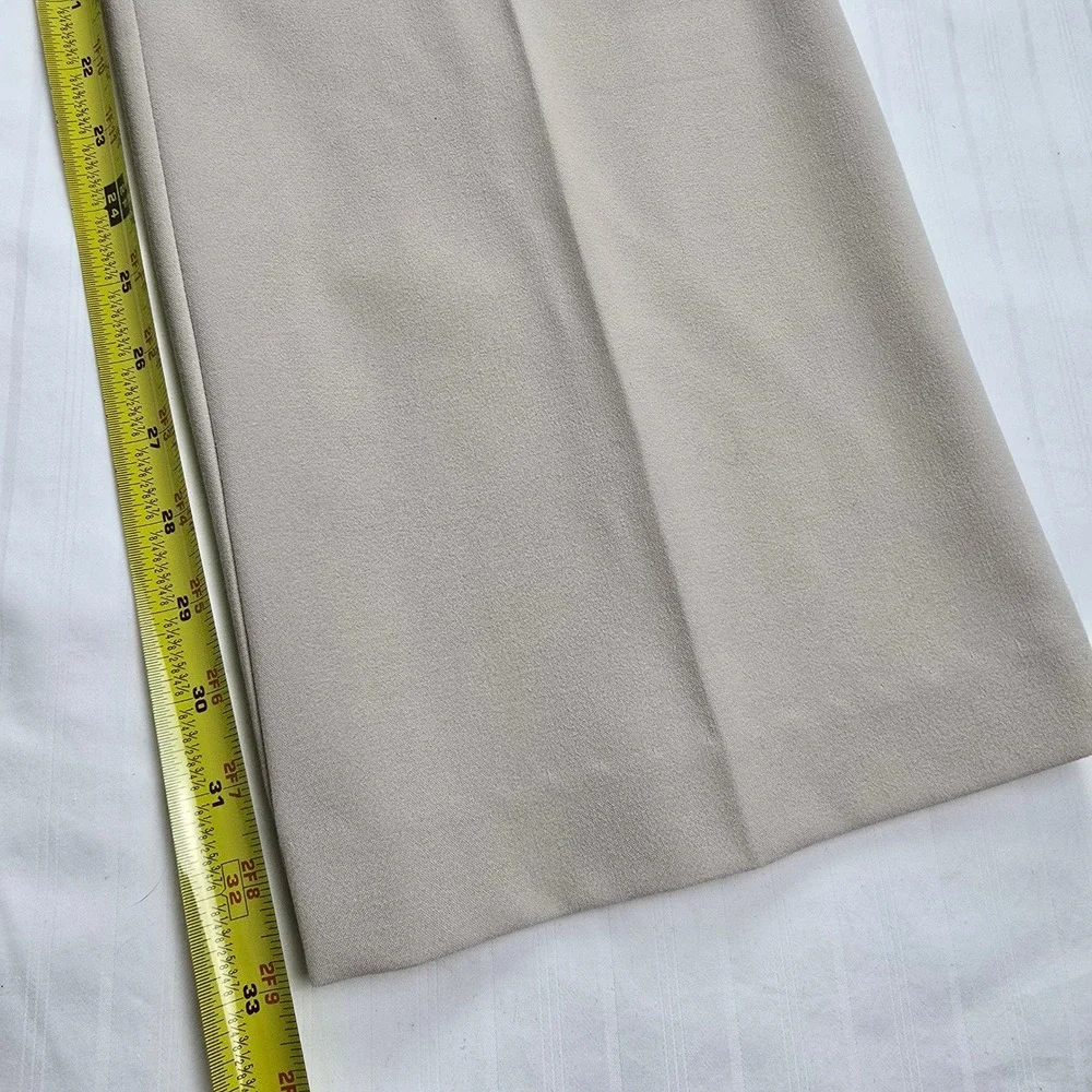Worthington Stretch Dress Pants Womens 10T Tall Beige Tan Straight‎ Leg Trousers